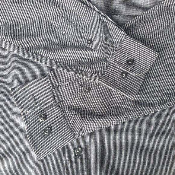 Charter Collection Hudson's Bay SZ 15 Men's Button Up Shirt Black & White Check - Picture 6 of 12